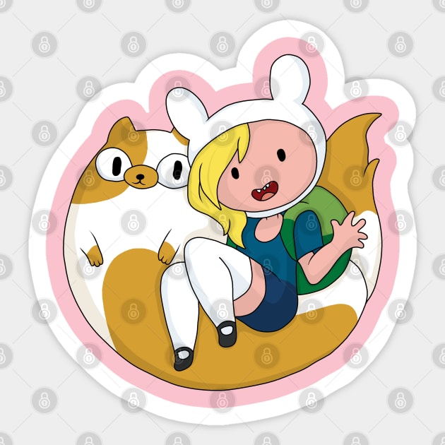 Fionna and Cake Sticker by valentinahramov